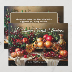 Shana Tova Sunset Seder Still Life Karte