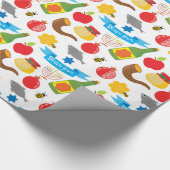 Shana Tova weißer Hintergrund Geschenkpapier (Ecke)