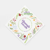 Shana Tovah Rosh Hashanah Colorful Floral Serviette (Ecke)