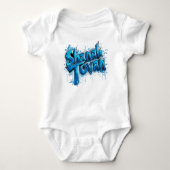 ✡️ Shanah Tovah Blue Graffiti Baby Strampler (Vorderseite)