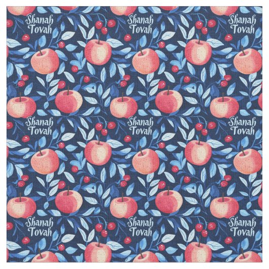 Shanah Tovah mit Äpfeln Stoff (Nahaufnahme)