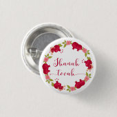 Shanah Tovah Neujahr Granatapfel Blume Wreath Button (Vorne & Hinten)