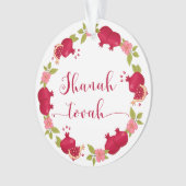 Shanah Tovah Neujahr Granatapfel Blume Wreath Ornament (Vorderseite)