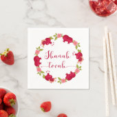 Shanah Tovah Neujahr Granatapfel Blume Wreath Serviette (Beispiel)
