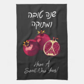 Shanah Tovah Pomegranate Personalisiert Geschirrtuch (Vertikal)