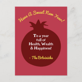 Shanah Tovah Pomegranate Postcard Postkarte