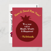 Shanah Tovah Pomegranate Postcard Postkarte (Vorne/Hinten)