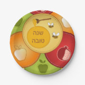 Shanah Tovah Rosh Haschanah Jüdisches Neujahr Pappteller (Vorderseite)