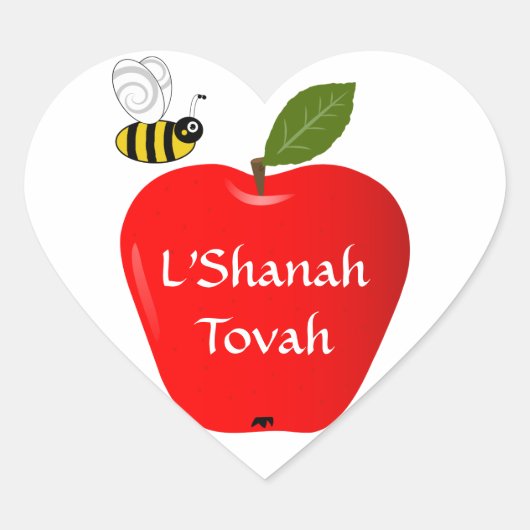 Shanah Tovah Rosh Hashanah Judenneues Jahr Herz-Aufkleber (Vorderseite)
