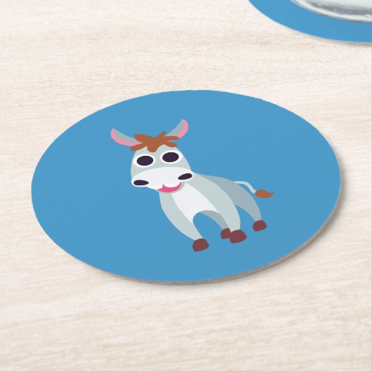 Shane der Esel Runder Pappuntersetzer (Angewinkelt)