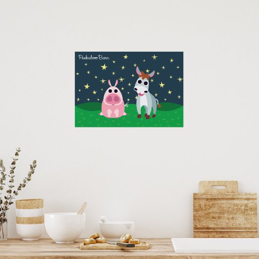 Shane & Leary in der Nacht Poster (Küche)