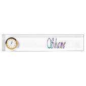 Shane, Name, Logo, Schreibtischname Pate with Cloc Namensplakette (Vorderseite)