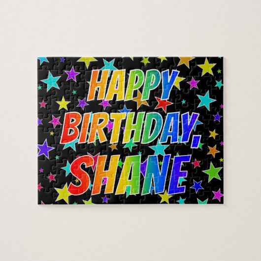 "SHANE" Vorname, Spaß "GLÜCKLICHER GEBURTSTAG" Puzzle (Horizontal)