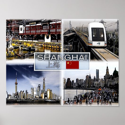 Shangai - China - Mosaik - Poster (Vorne)