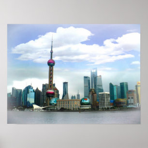 Shanghai 上海 Skyline - die Promenade Poster