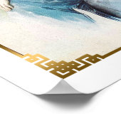 Shanghai Beauty Advertising Flapper Blue Dress Poster (Ecke)