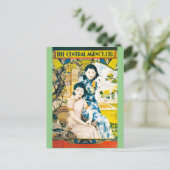 Shanghai Beauty Vintage chinesische Werbung Postkarte (Stehend Vorderseite)