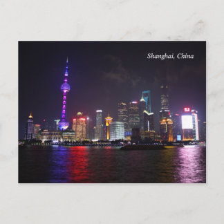 Shanghai bei Nacht China Postcard Postkarte