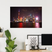 Shanghai bei Nacht China Poster (Heimbüro)