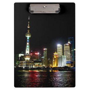 Shanghai bei Nacht Zwischenablage Klemmbrett