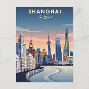 Shanghai Bund China Reise Postkarte