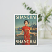 Shanghai Cheongsam Postkarte (Stehend Vorderseite)