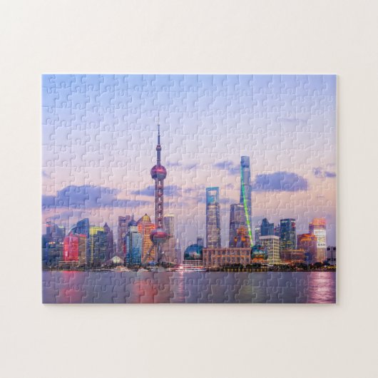 Shanghai China Asien Sehenswürdigkeit Skyline Suns Puzzle (Horizontal)