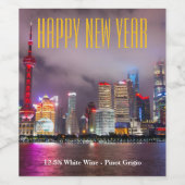 Shanghai, China, chinesisches Neujahr Weinetikett (Einzelnes Label)