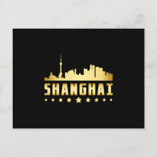 Shanghai China City Cityscape Skyline Funny Gift Postkarte
