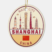 Shanghai China City Skyline Emblem Keramik Ornament (Links)