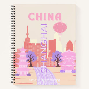 Shanghai China Pastell Reise Kunst Notizblock