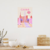 Shanghai China Pastell Reise Kunst Poster (Küche)