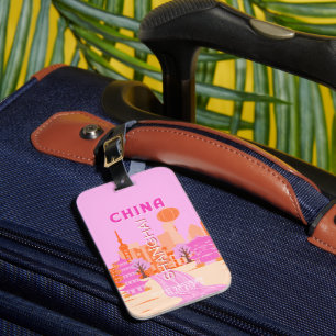 Shanghai China Pink Reise Kunst Gepäckanhänger