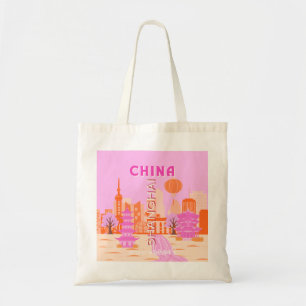 Shanghai China Pink Reise Kunst Tragetasche
