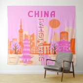 Shanghai China Pink Reise Kunst Wandteppich (Beispiel (Horizontal))