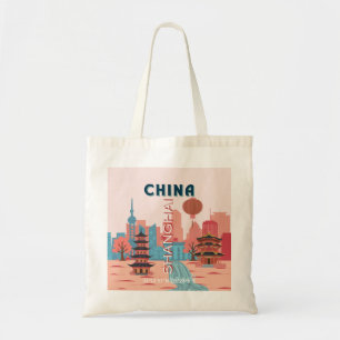 Shanghai China Reise Retro Vintage Poster Tragetasche