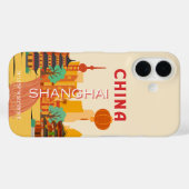 Shanghai China Reise Retroplakat Case-Mate iPhone Hülle (Rückseite (Horizontal))