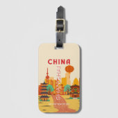 Shanghai China Reise Retroplakat Gepäckanhänger (Vorderseite Vertikal)