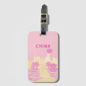 Shanghai China Reise Rosa Poster Gepäckanhänger (Vorderseite Vertikal)