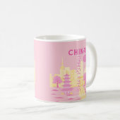 Shanghai China Reise Rosa Poster Kaffeetasse (VorderseiteRechts)