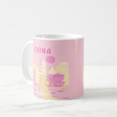 Shanghai China Reise Rosa Poster Kaffeetasse (Vorderseite Links)