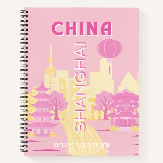 Shanghai China Reise Rosa Poster Notizblock (Vorderseite)