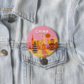 Shanghai China Reise Vintage Poster Button (Beispiel)