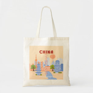 Shanghai China Retro Pastell Reise Kunst Tragetasche