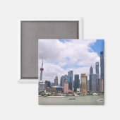 Shanghai, China Skyline Magnet (Vorderseite/Rückseite)