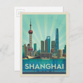 Shanghai, China | Skyline Postkarte (Vorne/Hinten)