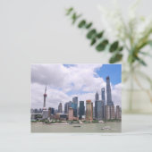 Shanghai, China Skyline Postkarte (Stehend Vorderseite)