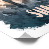 Shanghai China Skyline Watercolor Art Print Poster (Ecke)