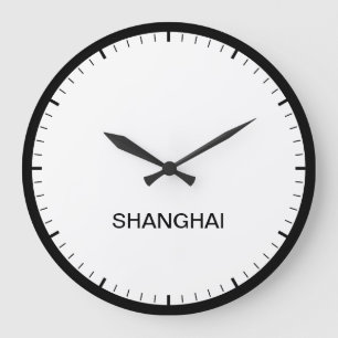 Shanghai China Time Zone Newsroom Style Clock Große Wanduhr