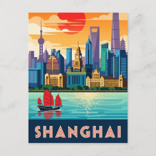 Shanghai China Travel Postkarte